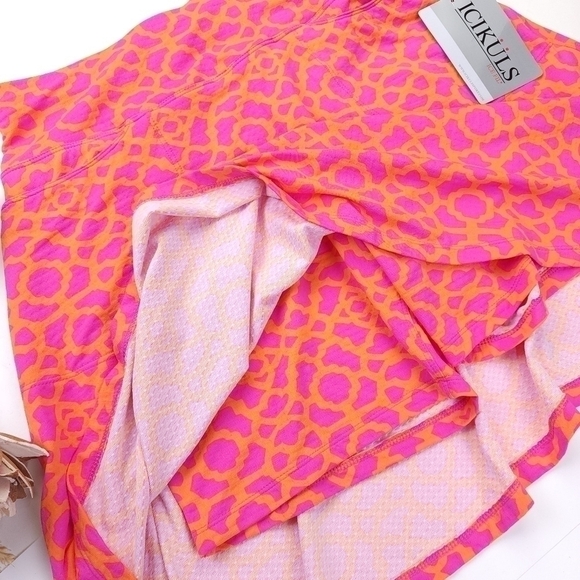 ❣️New ICIKÜLS Lattice Pink/ Orange Flip Skorts Size Med - Picture 9 of 13